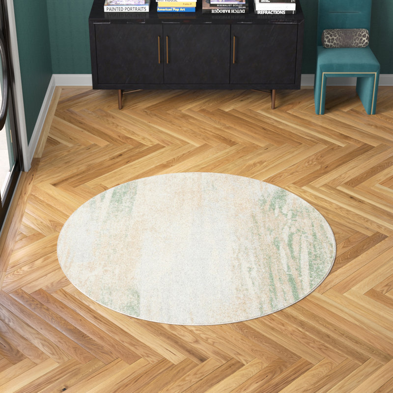 Etta Avenue™ Xanthe Power Loom Performance Ivory/Beige/Green Rug & Reviews Wayfair